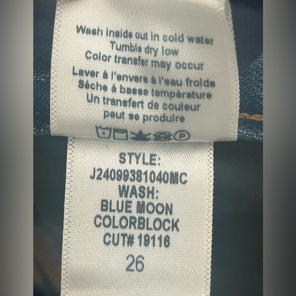 Veronica Beard Jeans Taylor WideLeg High Rise 2 Tone Blue Moon 26 ALTERED TO 24 - Picture 13 of 15